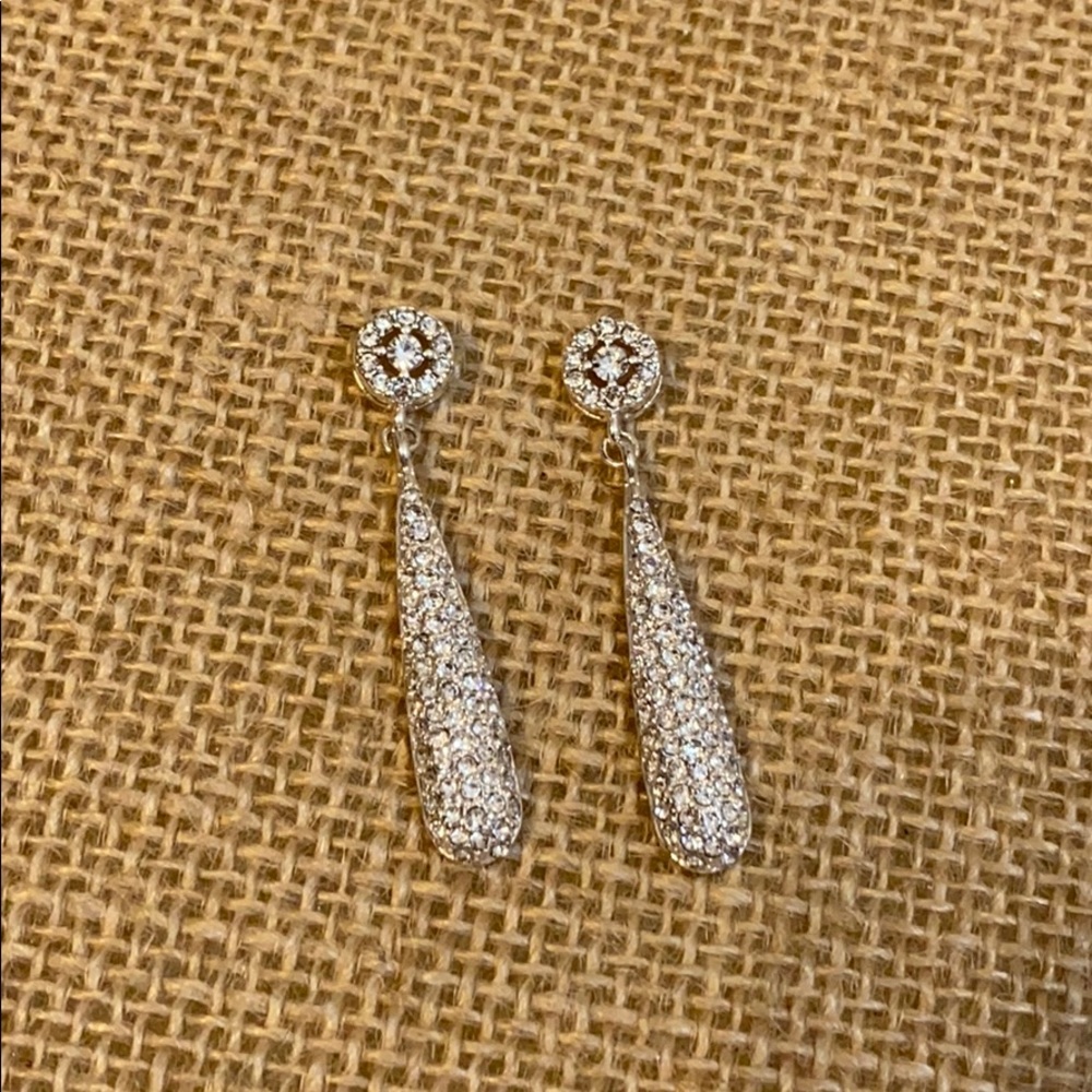 INC earrings EUC, rhinestone and silver dangle earrings